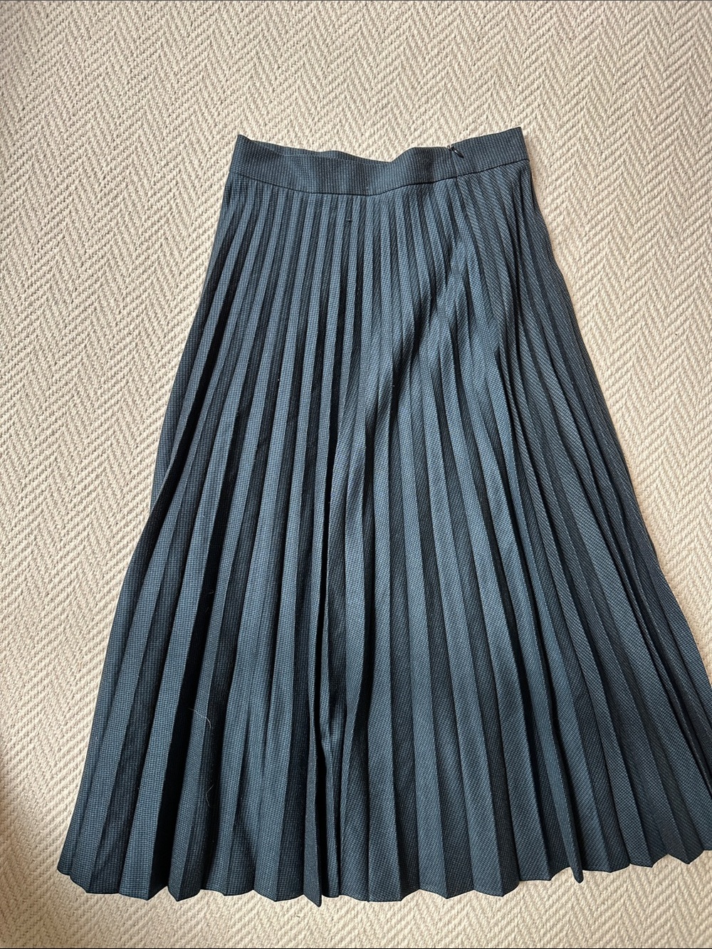 Zara Pleated Midi Skirt - Charcoal Blue